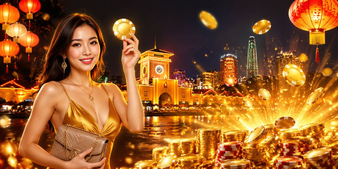 Không gian cá cược cao cấp ban đêm tại sòng bài Việt Nam phong cách hiện đại